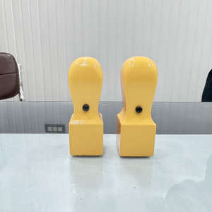 Sellos gemelos lacados amarillos, sellos dorados, piezas de escritorio decorativas, regalo de negocios de resina en estilo artístico, Material de madera, uso artesanal - Product Image 4