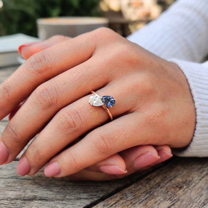 Anillo Solitario de Diamante en Forma de Pera, Estilo Antiguo, Color Blanco Azulado, Diamante Cultivado en Laboratorio, Oro Sólido de 14K, Certificado IGI, Anillo Único - Product Image 3