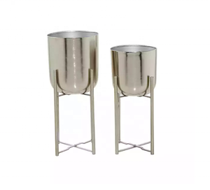 Planteur noir mat pour pots de fleurs, support en métal pour jardin multi-taille, vente en gros, - Product Image 1