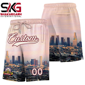 Shorts de basketball en mesh personnalisés à séchage rapide, respirants, pour l'entraînement sportif et la gym, avec cordon de serrage et poches - Product Image 4
