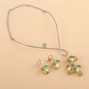 Lisa Polki Designer <b>Gold</b> Plated Zircon Necklace and <b>Earring</b> <b>Set</b> for Wedding and Festival - Product Image 3