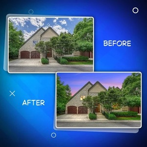 Servicio de Edición de Fotos de Día a Anochecer Más Vendido con Reemplazo de Cielo, Iluminación Cálida y Efecto Cinematográfico para Propiedades Inmobiliarias Disponible para la Venta - Product Image 4