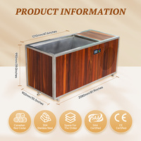 Bañera de Inmersión Fría Silenciosa, Acero Inoxidable 316SS, Madera de Cedro Rojo, Baño de Hielo Inteligente con WiFi, Enfriador UKCA, IPX4, DDP Reino Unido, para Jardín, Hogar