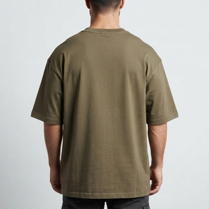 Men's T <b>Shirt</b> Olive Green Utility <b>Pocket</b> Crew Neck Short Sleeve Oversized Fit Casual Streetwear Tshirt Clothes - Product Image 2
