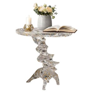 Minimalist Wood Console <b>Table</b> with Glass Top | Wholesale Bamboo Furniture India - Product Image 3