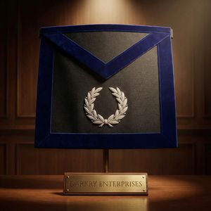 Delantal Masónico de Terciopelo Azul Hecho a Mano con Borde Dorado y Verde, Estrella de Seis Puntas y Letra G, Suministros para Logia Masónica - Product Image 4