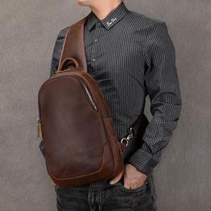 Sac à dos bandoulière vintage marron en cuir véritable pour homme, grand sac de voyage durable avec fermeture éclair, style Pro USA - Product Image 5