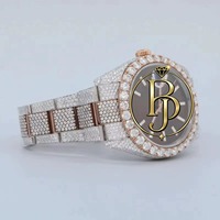 Reloj de Cuarzo Briva Jewels, Cuadrado, Analógico, con Calendario, para Hombre, Completamente Adornado con Diamantes, Acero Inoxidable, Cristal, 10 Bar, Ecológico, de Lujo