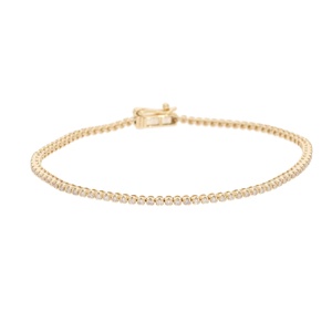 Lujoso oro de 14 quilates 0.94CTW corte diamante tenis pulsera elegante diseño atemporal exquisito diamante pulseras brazaletes - Product Image 1