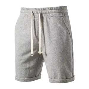 Pantalones Cortos de Algodón Azul Marino para Hombre con Cintura Ajustable con Cordón, Estilo Casual, Corte Medio, Color Sólido, Tejido de Punto, Diseño Transpirable - Product Image 4