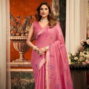 Sari en coton Paithani de créateur avec chemisier fantaisie – Tenue ethnique exclusive et tendance, best-seller, classique pour les fêtes et festivals, pour femme - Product Image 1