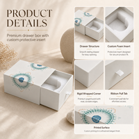 Boîte à bougie coulissante en carton ondulé robuste avec doublure estampée à chaud et unité extérieure pour bougie en pot