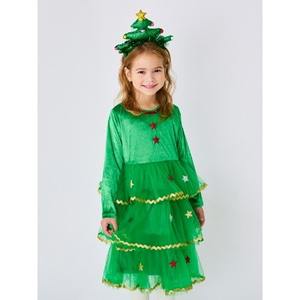 Vestido de Niña Estilo Coreano OZKIZ, Vestido de Invierno a Capas para Niñas de 2 a 6 Años, Vestido de Poliéster y Chifón al por Mayor - Product Image 1