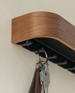 Minimalist <b>Key</b> Hook Design Modern <b>Key</b> Holder Wall Mount with Wooden Shelf <b>Key</b> Rack for Wall as Entryway Organizer - Product Image 5