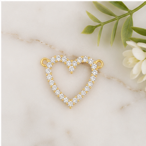 Women's 10K <b>Solid</b> <b>Gold</b> Custom Iced Open Heart Lab Grown Diamond <b>Pendant</b> Perfect Wedding Anniversary Gift Fine Jewelry Necklaces - Product Image 1