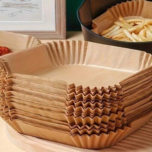 Papiers de cuisson pour friteuse à air, antiadhésifs, résistants à la graisse, de qualité alimentaire, en papier parchemin, enduits d'un côté, en pâte de bois, 70 g/m² - Product Image 5