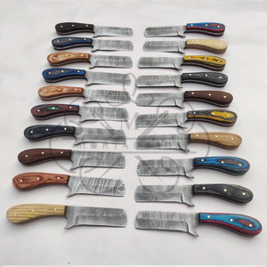 Couteau de chasse artisanal en acier Damas, modèle Bull Cutter, couteau à dépecer de type cowboy, à lame pleine, avec étui en cuir, support OEM - Vente chaude - Product Image 5