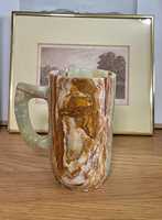 Tasse en marbre onyx vert de 6 pouces, tasse à café ou à thé en pierre naturelle, artisanale, polie, vaisselle décorative, cadeau