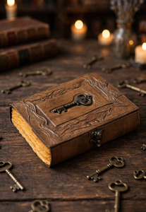 Vintage Leather <b>Journal</b> with Lock Hardcover Key Diary Notebook Antique Deckle Edge Sketchbook for <b>Writing</b> Drawing and Gifts - Product Image 5
