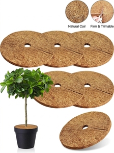 Tapis de protection d'arbres moderne et écologique en fibres de coco, anneau de paillis 100% naturel en coco coir, diamètre 50 cm, pour jardinage durable - Product Image 6
