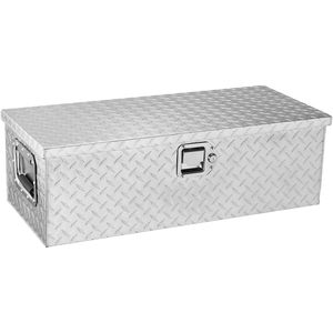 Cassetta Portautensili in Alluminio Rinforzato su Misura per Cassone Camion, Design a Lamiera Diamantata, Maniglia Laterale, Chiavi di Blocco, Organizer Contenitore PC - Product Image 3