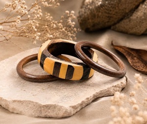 F S INTERNATIONAL Brazalete de Madera Personalizado, Diseño Clásico, Joyería de Moda Unisex Hecha a Mano - Product Image 2