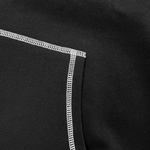 Sweat-shirts à capuche en molleton imprimés sur mesure avec surpiqûres noires et blanches, coupe classique, surpiqûres contrastées inversées, service OEM pour hommes, 100% coton - Product Image 5