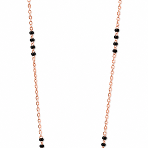 18K <b>Rose</b> Gold <b>Infinity</b> Knot Mangalsutra Necklace with Diamond Accents Black Beads High Polish Women Wedding Gift Fine Jewelry Ne - Product Image 3