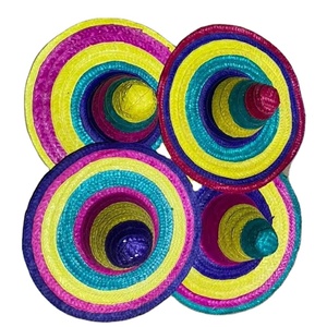Natural <b>Straw</b> Mexican Sombrero <b>Hat</b> Wide Brim From Vietnam For Summer Beach Festival Costume Party And Event Decoration - Product Image 1