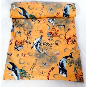 Tissu 100% Coton Écologique Tissé Séchage Rapide Respirant Léger Imprimé au Bloc Fil 60S/60S Style Croisé Femme Fille Rajasthan - Product Image 3