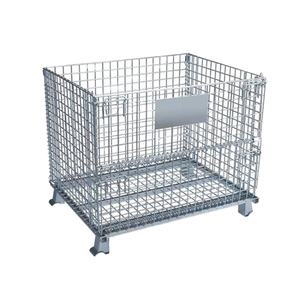 Heavy Duty Industrial Wire Mesh Roll Cage Durable Workshop Storage <b>Trolley</b> with 360 Degree Swivel for Logistics Transport - Product Image 1