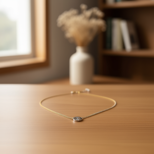 Collana con Ciondolo Lettera I in Acciaio Inossidabile Placcato Oro, Minimalista Unisex per Uso Quotidiano - Product Image 2