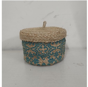 Paniers de rangement rectangulaires en jonc de mer naturel tressé à la main avec couvercles, boîtes de rangement pour hôtel et maison - Product Image 2
