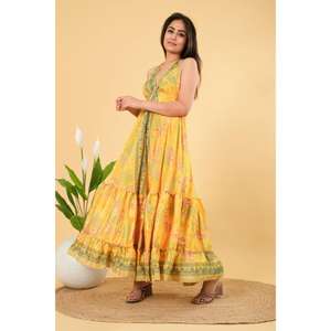 Vestido de seda vintage ropa de mujer vestido de verano ropa de playa vestido sin espalda - Product Image 2