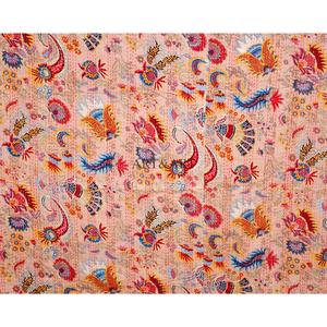 Couverture Kantha Vintage Faite Main en Coton Pur 100% Écologique, Imprimée de Motifs Floraux Indiens, Matelassée à la Main, pour la Maison - Vente en Gros - Product Image 2