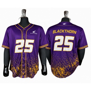 Uniforme de Béisbol Personalizado con Sublimación Completa, 100% Poliéster, 220g, Cuello de Béisbol, Manga Corta, para Adultos, Ropa de Softbol - Product Image 2