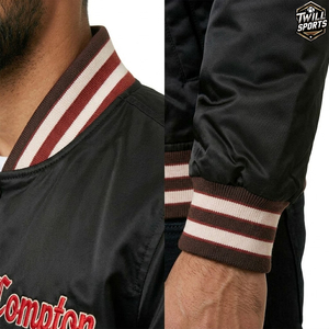 Eco-friendly Polyester Shell Standard Thickness <b>Patchwork</b> Pattern Winter Men's Varsity Style <b>Jacket</b> with Zipper Closure - Product Image 4