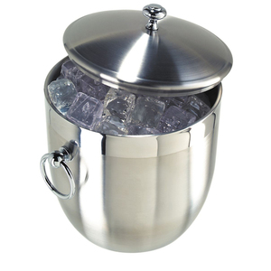 Seau à glace isotherme double paroi en acier inoxydable avec couvercle et pince, refroidisseur de vin et champagne en métal premium résistant à la rouille pour la vente en gros - Product Image 5