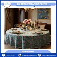 Meilleur prix fabricant indien – Nappe ronde élégante en tissu jacquard floral tissé de 220 cm pour 8 personnes, idéale pour la salle à manger à la maison