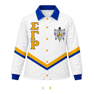เสื้อแจ็คเก็ตกันลม Sigma Gamma Rho สำหรับผู้หญิง แบบมีลายตัวอักษรกรีกตามสั่ง เสื้อแจ็คเก็ตสตรีนักศึกษาชมรมนักศึกษา น้ำหนักเบา เหมาะสำหรับกิจกรรมกลางแจ้งและสวมใส่สบายๆ - Product Image 1