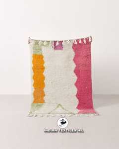 Tapis faits main en laine de Nouvelle-Zélande, design géométrique moderne, style berbère marocain, pour salon, prix abordable, fabriqués en Inde - Product Image 1