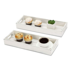 Ensemble de 2 pièces de haute qualité en bois de pin massif plateaux de service long plateau de service pour une utilisation polyvalente plateaux décoratifs en bois en gros - Product Image 5