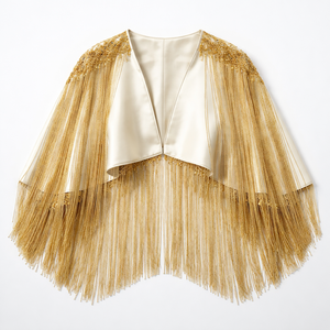 Cape à franges dorées sur mesure, directement de l'usine, pour vestes de mariage - Fabricant OEM en gros - Product Image 5