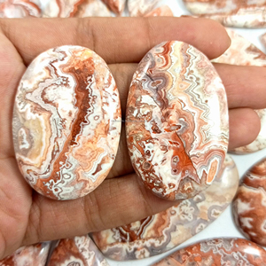 Cabochons en pierre naturelle de jaspe Rosita de haute qualité, polis à la main, pour la fabrication de bijoux - Product Image 1