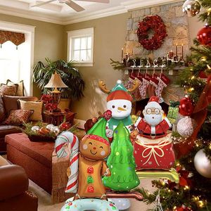 8-Packs <b>Christmas</b> 3D <b>Foil</b> Balloons <b>Christmas</b> Tree Santa Snowman Stand-Up Base Balloons for Outdoor Holiday Yard <b>Decorations</b> - Product Image 5