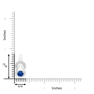Authentic 14K 18K Solid Gold Natural 5MM Round 0.45Ct Blue Sapphire <b>Infinity</b> Knot Pendant With 0.1Ct Diamonds For Necklaces - Product Image 3