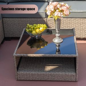 Set di Mobili da Esterno per Conversazione in 7 Pezzi, Resistente alle Intemperie, con Cuscini Spessi Beige, Divano Componibile - Product Image 6