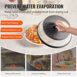 2 Pezzi Coperchi Antispruzzi Pieghevoli per Microonde da 26,4 cm, Resistenti al Calore fino a 150°C, in Materiale PP Sicuro per Alimenti, Accessori per Forno a Microonde - Product Image 4