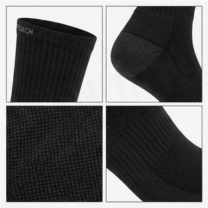 Crew <b>Socks</b> Black Breathable Running <b>Socks</b> for Adults Summer Season Spandex <b>Polyester</b> Knitted Solid Pattern - Product Image 4