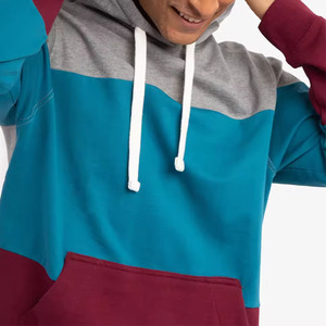 Sudadera con capucha para hombre, estilo panelado, con bolsillos tipo canguro, cordón ajustable y capucha, de alta calidad y precio bajo. - Product Image 6